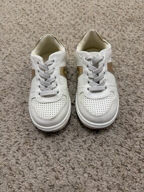 Mini Melissa White Sneakers with Gold Star Accent